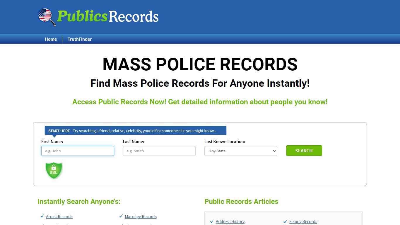 Find Mass Police Records For Anyone